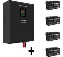 Комплект ИБП ExeGate EX296004RUS+батарея 65Aч EX282980RUS4 штинвертор, синус, для котла, настенный FineSineSX-5000.LCD.AVR.2SH.T5000VA3500W, чистая синусоида, цветной LCD-диспле 296663