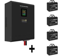 Комплект ИБП ExeGate EX296004RUS+батарея 75Aч EX282983RUS4 штинвертор, синус, для котла, настенный FineSineSX-5000.LCD.AVR.2SH.T5000VA3500W, чистая синусоида, цветной LCD-диспле 296665