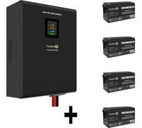 Комплект ИБП ExeGate EX296004RUS+батарея 150Aч EX282990RUS4 штинвертор, синус, для котла, настенный FineSineSX-5000.LCD.AVR.2SH.T5000VA3500W, чистая синусоида, цветной LCD-диспл 296674