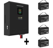 Комплект ИБП ExeGate EX296005RUS+батарея 100Aч EX282985RUS4 штинвертор, синус, для котла, настенный FineSineSX-7000.LCD.AVR.2SH.T7000VA5000W, чистая синусоида, цветной LCD-диспл 296692