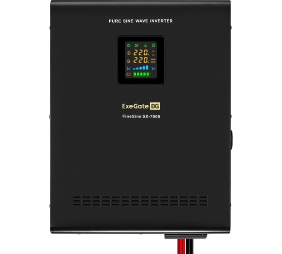 Комплект ИБП ExeGate EX296005RUS+батарея 150Aч EX282990RUS4 штинвертор, синус, для котла, настенный FineSineSX-7000.LCD.AVR.2SH.T7000VA5000W, чистая синусоида, цветной LCD-диспл 296697