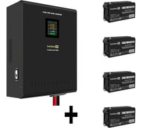 Комплект ИБП ExeGate EX296005RUS+батарея 65Aч EX282980RUS4 штинвертор, синус, для котла, настенный FineSineSX-7000.LCD.AVR.2SH.T7000VA5000W, чистая синусоида, цветной LCD-диспле 296686