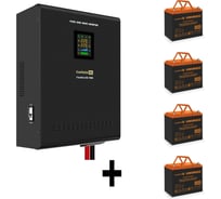 Комплект ИБП ExeGate EX296005RUS+батарея 80Aч EX285654RUS4 штинвертор, синус, для котла, настенный FineSineSX-7000.LCD.AVR.2SH.T7000VA5000W, чистая синусоида, цветной LCD-диспле 296690