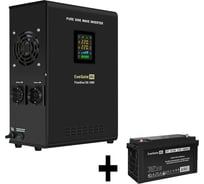 Комплект ИБП ExeGate EX295997RUS+батарея120AчEX282988RUS1шт. инвертор, синус, для котла, настенныйFineSineSX-1000.LCD.AVR.2SH1000VA600W, чистая синусоида, цветнойLCD-дисплей, 296556