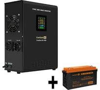 Комплект ИБП ExeGate EX295997RUS+батарея120AчEX285657RUS1шт. инвертор, синус, для котла, настенныйFineSineSX-1000.LCD.AVR.2SH1000VA600W, чистая синусоида, цветнойLCD-дисплей, 296557