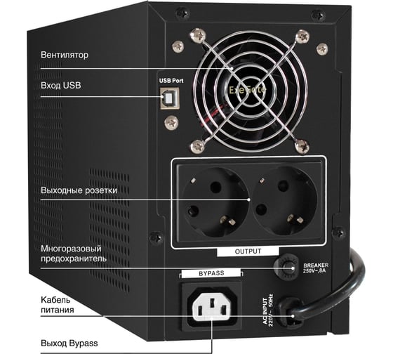 ИБП ExeGate инвертор, синус, для котла SineTower SN-1000.LCD.AVR.2SH.1C13.USB 1000VA 800W, чистая синусоида, LCD дисплей, AVR, 2*Schuko+1*C13, USB, линейно-интер 295981