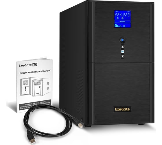 ИБП ExeGate инвертор, синус, для котла SineTower SN-3000.LCD.AVR.3SH.1C13.RJ.USB 3000VA 2400W, чистая синусоида, LCD дисплей, AVR, 3*Schuko+1*C13, RJ45 11, USB, 295984