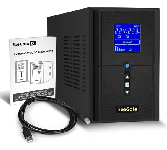 ИБП ExeGate инвертор, синус, для котла SineTower SN-1500.LCD.AVR.2SH.1C13.USB 1500VA 1200W, чистая синусоида, LCD дисплей, AVR, 2*Schuko+1*C13, USB, линейно-инте 295982