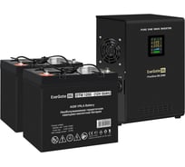 Комплект ExeGate ИБП EX296002RUS+батарея 55Aч EX285667RUS 2шт инвертор,синус,для котла,настенный FineSineSX-2500.LCD.AVR.2SH2500VA1800W,чистая синусоида,цветной LCD-дисплей, 296615