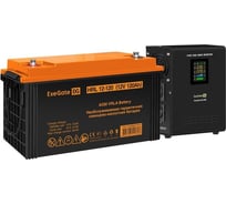 Комплект ExeGate ИБП EX295995RUS + батарея 120Aч EX285657RUS 1шт инвертор, синус, для котла, настенный FineSine SX-500.LCD.AVR.2SH500VA300W, чистая синусоида, цветной LCD-дисплей, AV 296511