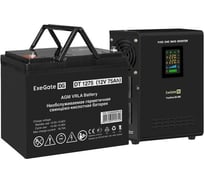 Комплект ExeGate ИБП EX295995RUS + батарея 75Aч EX282983RUS 1шт инвертор, синус, для котла, настенный FineSine SX-500.LCD.AVR.2SH500VA300W, чистая синусоида, цветной LCD-дисплей, AVR 296504