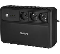 Источник бесперебойного питания SVEN UP-L800 (400Вт, USB, вых.~230В,вх.~175-290В, 3 евро розетки, черный корпус) SV-021627