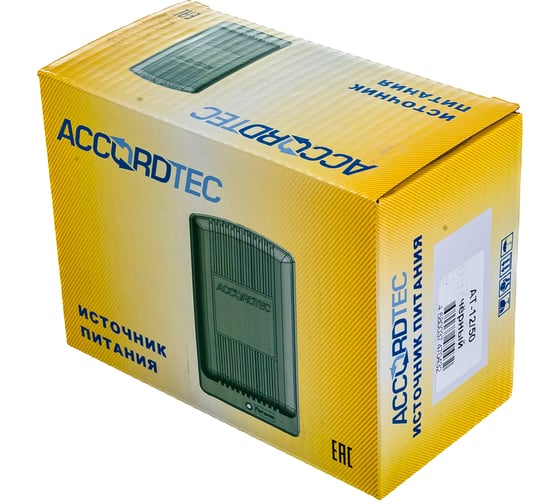 Блок стабилизированного питания ACCORDTEC 12В ток 5А круглосут./5.5 А макс., 127x76x60 мм AT-12/50 AT-02362