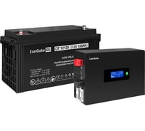 Комплект ИБП ExeGate EX295992RUS + батарея 120Aч EX282988RUS 1шт инвертор, синус, для котла, PF=1, настенный IdealSine SR-600.LCD.2SH 600VA/600W, чистая сину 297397