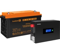 Комплект ИБП ExeGate EX295992RUS + батарея 120Aч EX285657RUS 1шт инвертор, синус, для котла, PF=1, настенный IdealSine SR-600.LCD.2SH 600VA/600W, чистая сину 297398