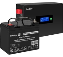 Комплект ИБП ExeGate EX295992RUS + батарея 33Aч EX282974RUS 1шт инвертор, синус, для котла, PF=1, настенный IdealSine SR-600.LCD.2SH 600VA/600W, чистая синус 297382