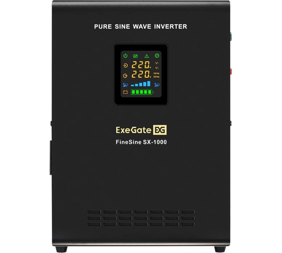 Комплект ИБП ExeGate EX295997RUS + батарея 90Aч EX285655RUS 1шт инвертор, синус, для котла, настенный FineSine SX-1000.LCD.AVR.2SH 1000VA/600W, чистая синусо 296553