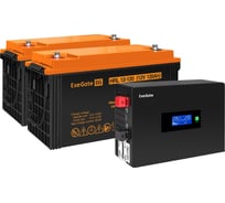 Комплект ExeGate ИБП EX295994RUS + батарея 120Aч EX285657RUS 2шт инвертор, синус, для котла, PF=1, настенный IdealSine SR-1500.LCD.2SH 1500VA/1500W 297444