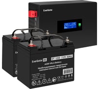 Комплект ExeGate ИБП EX295994RUS + батарея 33Aч EX282974RUS 2шт инвертор, синус, для котла, PF=1, настенный IdealSine SR-1500.LCD.2SH 1500VA/1500W 297428