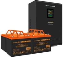 Комплект ExeGate ИБП EX296005RUS + батарея 75Aч EX285653RUS 4шт инвертор, синус, для котла, настенный FineSine SX-7000.LCD.AVR.2SH.T 7000VA/5000W 296689