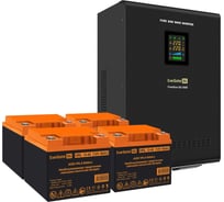 Комплект ExeGate ИБП EX296003RUS + батарея 45Aч EX285666RUS 4шт инвертор, синус, для котла, настенный FineSine SX-3000.LCD.AVR.2SH.T 3000VA/2100W 296637