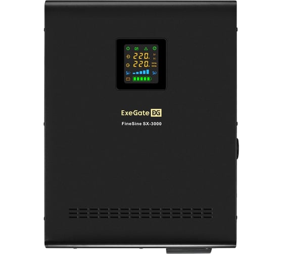 Комплект ExeGate ИБП EX296003RUS + батарея 75Aч EX285653RUS 4шт инвертор, синус, для котла, настенный FineSine SX-3000.LCD.AVR.2SH.T 3000VA/2100W 296643