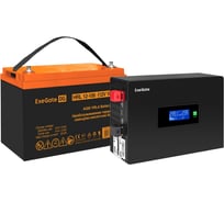 Комплект ИБП ExeGate EX295993RUS + батарея 100Aч EX285656RUS 1шт инвертор, синус, для котла, PF=1, настенный IdealSine SR-1000.LCD.2SH 1000VA/1000W, чистая синусоида 297419