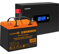 Комплект ИБП ExeGate EX295993RUS + батарея 33Aч EX285664RUS 1шт инвертор, синус, для котла, PF=1, настенный IdealSine SR-1000.LCD.2SH 1000VA/1000W, чистая синусоида 297406
