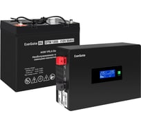Комплект ИБП ExeGate EX295993RUS + батарея 55Aч EX285667RUS 1шт инвертор, синус, для котла, PF=1, настенный IdealSine SR-1000.LCD.2SH 1000VA/1000W, чистая синусоида 297411