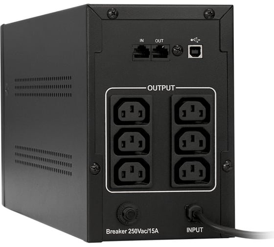 Источник бесперебойного питания ExeGate SpecialPro UNB-1500.LED.AVR.C13.RJ.USB <1500VA/950W,LED, AVR,6хC13, RJ45/11,USB,Black> 285496
