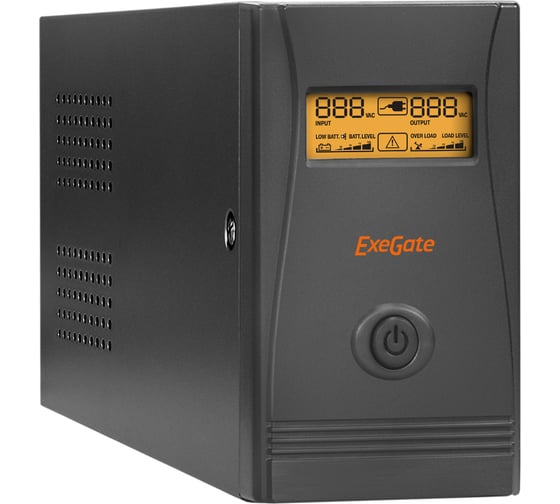 Источник бесперебойного питания ExeGate Power Smart ULB-800.LCD.AVR.EURO.RJ.USB <800VA/480W, LCD, AVR, 2евро, RJ45/11, USB> 212517