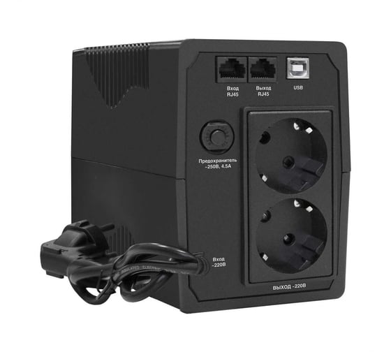 Источник бесперебойного питания ExeGate Power Smart ULB-850.LCD.AVR.EURO.RJ.USB <850VA/480W, LCD, AVR, 2евро, RJ45/11, USB> 285478