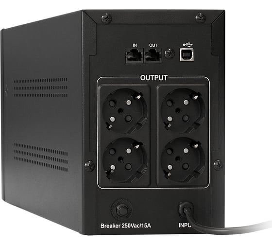 Источник бесперебойного питания ExeGate SpecialPro UNB-1000.LED.AVR.EURO.RJ.USB <1000VA/650W,LED, AVR,4 евро, RJ45/11,USB,Black> 212518