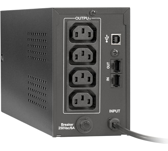 Источник бесперебойного питания ExeGate Power Back BNB-650.LED.AVR.C13.RJ.USB <650VA/360W, LED, AVR,4хC13, RJ45/11, USB, Black> 285542