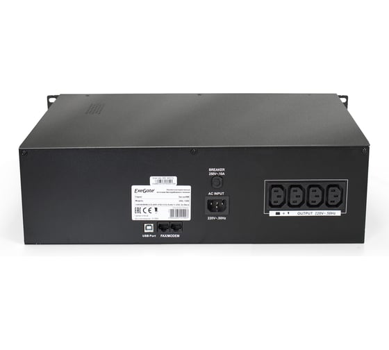 Источник бесперебойного питания ExeGate ServerRM UNL-1500.LCD.AVR.С13.RJ.USB.3U <1500VA/900W, LCD, AVR, 4хC13, RJ45/11, USB, 3U> 285776
