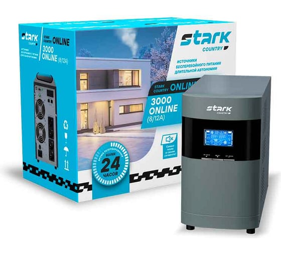 Источник бесперебойного питания Stark Country 3000 online, 12А 3000 Online 12А