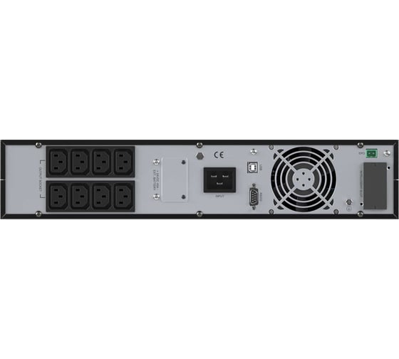 Источник бесперебойного питания DKC серии Small Rackmount, онлайн, 2000 ВА/1800 Вт, 1/1, 8xIEC C13, EPO, USB, RS 232, Rack 2U, з/у 1А, 4x9Ач 1 ШТ SMALLR2A5I