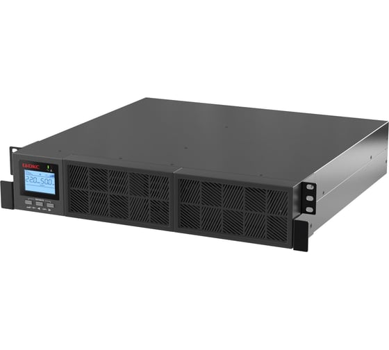 Онлайн ИБП ДКС серии Смолл Рэкмаунт (Small Rackmount) DKC 2000 ВА/2000 Вт,1/1, 8xIEC C13, 1хIEC C19, EPO, USB, RS-232, Rack 2U, з/у 1А, 4x9Ач SMALLR2A5I