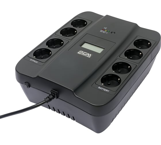 Источник бесперебойного питания Powercom SPIDER, Интерактивная, 750 ВА / 450 Вт, Tower, SPD-750U LCD