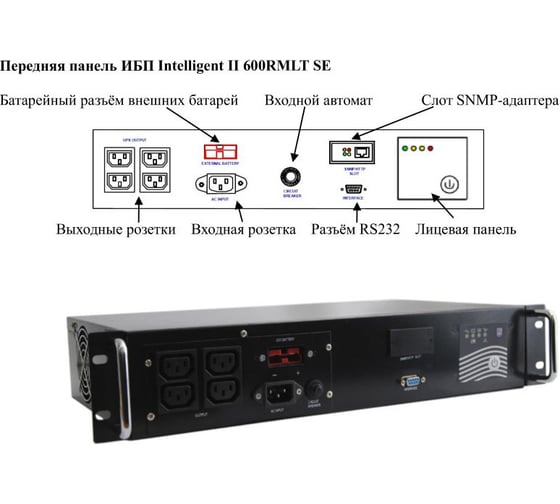 Источник бесперебойного питания ELTENA Intelligent II 600RMLT SE (420 Вт, внешние АКБ 12В) INTELLIGENTII600RMLTSE