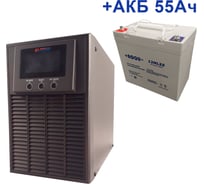Комплект ИБП ELTENA Monolith E 1000LT-12V (800Вт) + АКБ AQQU 12ML55 (12В, 55Ач) ME1000LT-12V/12ML55