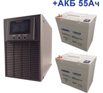 Комплект ИБП ELTENA Monolith E 1000LT (800Вт) + 2шт. АКБ AQQU 12ML55 (12В, 55Ач) ME1000LT/12ML55