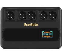 Источник бесперебойного питания ExeGate NEO Smart BU-1000.LCD.AVR.5SH.RJ.USB 1000VA/500W, цветной LCD-дисплей, AVR, 5 Schuko, RJ45/11, USB, Black 298095