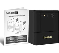 Источник бесперебойного питания ExeGate Power NB-2000.LED.AVR.4SH 2000VA/1200W, LED, AVR, 4 Schuko, батарея 12V 9Ah - 2 шт., металлический корпус, Black 299815