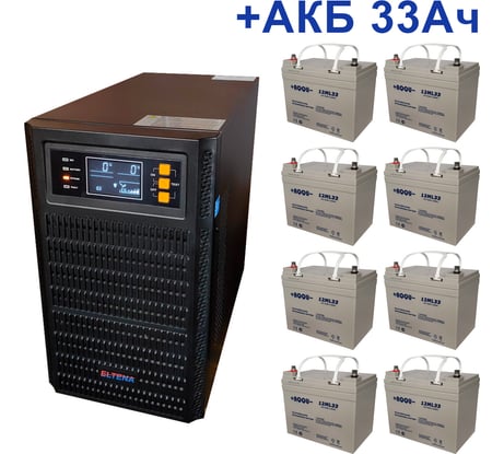 Комплект ИБП Monolith B ELTENA 3000LT (3000Вт) + 8шт. АКБ AQQU 12ML33 (12В, 33Ач) B3000LT/12ML33