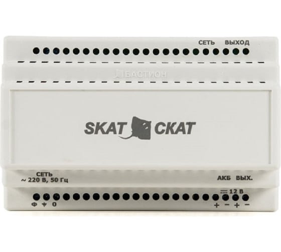 Источник бесперебойного питания SKAT 12-6.0 DIN 12В 6А пластиковый корпус под DIN рейку 35 мм 586