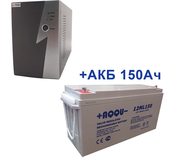 Комплект ИБП ELTENA Intelligent 500LT2 (300Вт) + АКБ AQQU 12ML150 (12В, 150Ач) I500LT2/12ML150 1