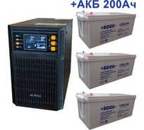 Комплект ИБП ELTENA Monolith B 1000LT (1000Вт) + 3шт. АКБ AQQU 12ML200 (12В, 200Ач) MB1000LT/12ML200