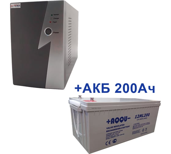 Комплект ИБП ELTENA Intelligent 500LT2 (300Вт) + АКБ AQQU 12ML200 (12В, 200Ач) I500LT2/12ML200 1