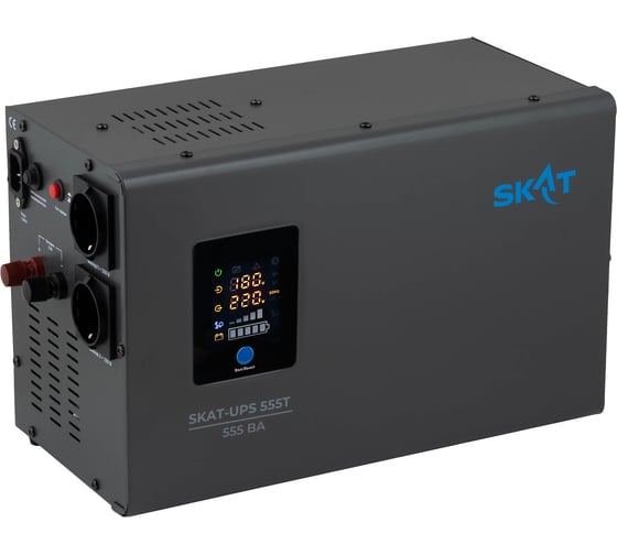 Источник питания SKAT UPS 555T Line-Interactive 220В, 555ВА, работает от 1 внутренней/внешней АКБ 4545